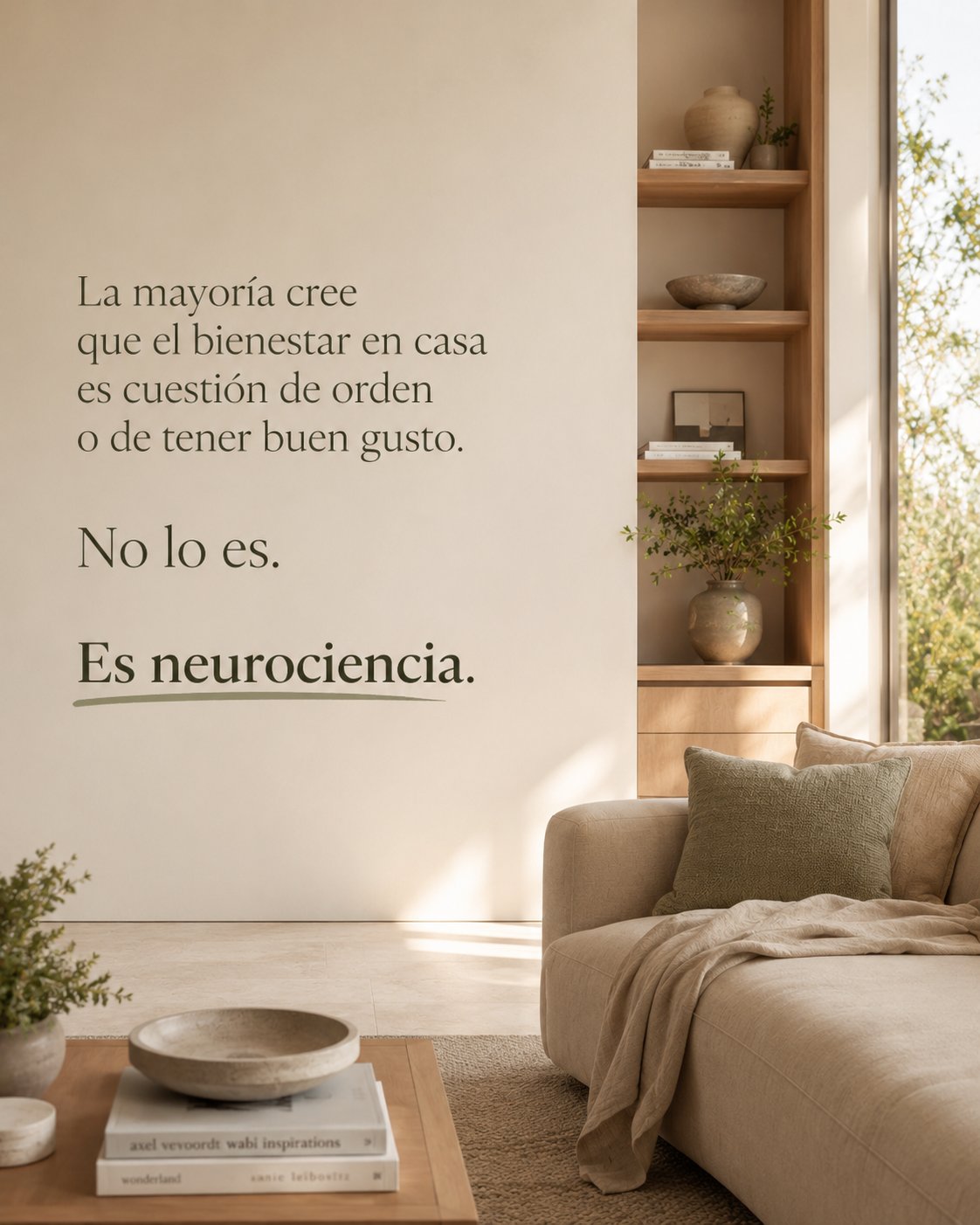 Interior diseñado con criterios de neurociencia ambiental por MUY TÚ HomeDesign